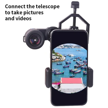 Telefone móvel de fotografia do clip de vídeo suporte conectado com astronômico binóculos
