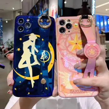 Japão Sailor Moon e Sakura Caso de Telefone Para iPhone11 12Pro Xsmax 78Plus XR SE2020 Ficar Macio TPU Cover Magro Capa de Proteção