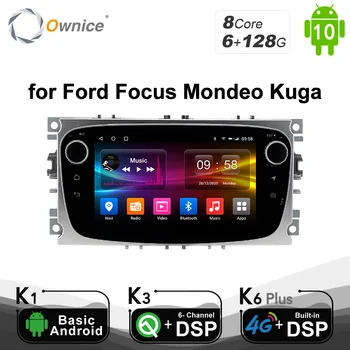 6G 128G Ownice Android 10.0 Automóvel Leitor de DVD 2 Din rádio GPS Navi para Ford Focus, Mondeo Kuga C-MAX, S-MAX, Galaxy Áudio Estéreo