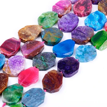 Qualidade superior semi-preciosas multicolor irregulares de quartzo crack Natural Ágata grânulos de pedra DIY jóias para fazer o artesanato de jóias