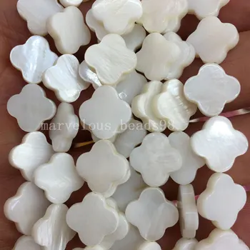 Livre shippping jóia 2.5x10mm 3x12mm Mãe Branca do pearl Shell Trevo de Espaçadores Solta Esferas de Jóias 15