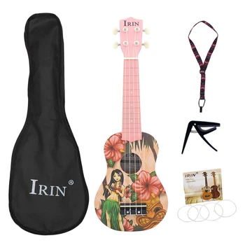 Irin 21 Polegadas, cor-de-Rosa Ukulele Soprano Ukelele Guitarra De 4 Cordas Acústico, Guitarra Havaiana Instrumentos Musicais para a Menina Novato