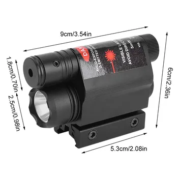 Lanterna elétrica CONDUZIDA tática Verde/Red Dot Mira a Laser com Interruptor Remoto de Airsoft do Rifle de Arma de Luz para 11/Trilho de 20mm