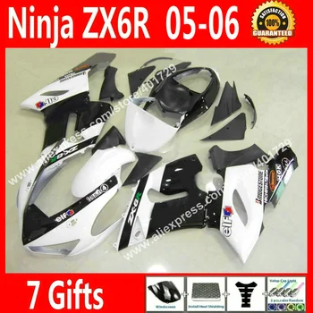 Alta qualidade Carenagem para Moto Kawasaki Ninja ZX-6R 636 2005 2006 ZX 6R ZX6R 05 06 novo preto branco carenagem kits GY56