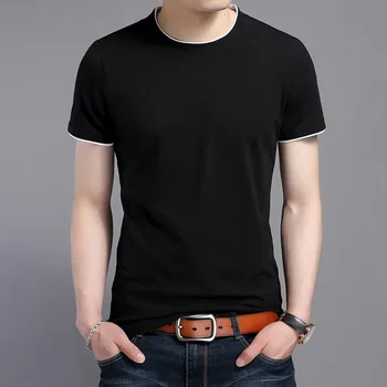 2021 dos homens de Moda de t-Shirt dos homens do algodão de mangas curtas de verão Casual cor Sólida plus size tops tshirt