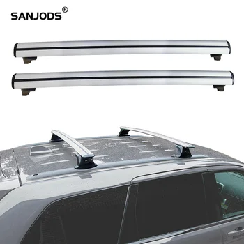 SANJODS Rack de Teto Transversais Compatíveis com 2011-2020 Jeep Grand Cherokee Altitude SRT com Telhado Preto Molduras de Prata