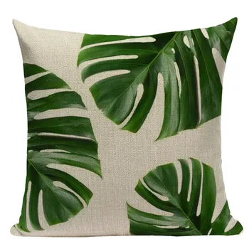 Tropical de folha de palmeira capa de almofada, quarto sofá decoração, roupa de 45x45cm, princesa de almofadas de decoração jardim