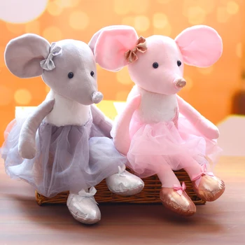 1pc 40CM Bonito Ballet cor-de-rosa cinzento castanho Mouse Brinquedos de Pelúcia Lindo rat Animal Mouse Bonecos de Pelúcia Macia de Bebê dormir Brinquedos Presentes de Aniversário