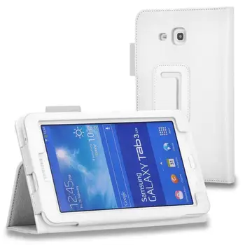 Para Samsung Galaxy Tab3 Lite 7.0 T110 T111 T113 T116 da Tabuleta de 7 polegadas Couro do PLUTÔNIO de Dobramento Folio Stand Case Capa SM-T113NU Casos