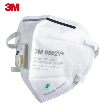 3M Máscara 9502V+ KN95 montado na Cabeça Com Válvula de Partículas de Poeira Respirador Anti-névoa de Protecção Reutilizáveis Máscaras Original Mascarilla