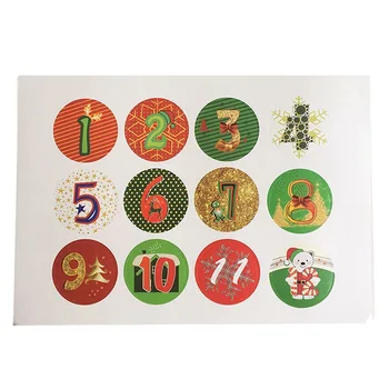 10 Folhas/Set de Natal Adesivos Calendário do Advento Números de 1 a 24 Enfeites Presente JR Ofertas