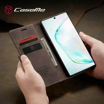 Telefone De Luxo Case Para Samsung Galaxy Nota 10, Além Da Original Retro Cartão Magnético Titular Flip Carteira De Couro Nota 10 Capa Do Caso