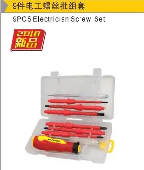 APRESSARÁS taiwan ferramenta 9pcs eletricista chave de fenda conjunto 6150 CRV de calor de aço tratada com fenda 3.0/4.0/5.0/6.0 mm phillips teste da caneta