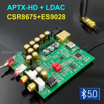Csr8675 módulo Bluetooth 5.0 sem perdas ES9028K2M decodificação conselho aptx HD sem fio receptor de áudio LDAC