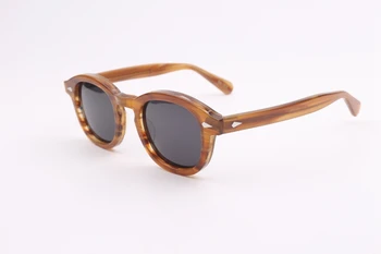 Qualidade superior Johnny Depp óculos de Sol do Quadro do Acetato Homens Mulher, Marca o Designer de Óculos de sol Polarizados de Condução Com Tons Caixa de SQ080