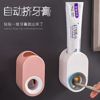 Criativo automático espremedor de pasta de dente na parede não de soco, a pasta de dentes titular, preguiçoso espremedor de acessórios de casa de banho