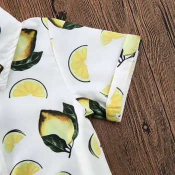 Criança de Bebê Meninos de Limão Tops, T-shirt, Calções, Calças de 2pcs Roupas Roupas de 1 a 6 Anos