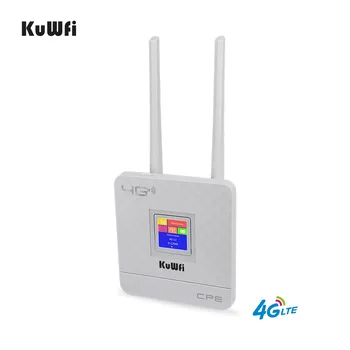 KuWFi 300Mbps Wireless Router 4G LTE Router wi-Fi Com Slot para Cartão SIM&Porta RJ45 duas Antenas Externas para o lar