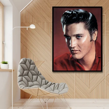 Mordern Música Clássica Cantor Elvis Presley, Rei do Rock and Roll Pôster e Impressão de Arte de Parede de Imagem Para a Sala de Decoração de Casa