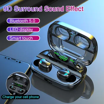 S11 Fone de ouvido Bluetooth sem Fio do Carregador Display LED наушники cancelamento de Ruído Impermeável Esporte Em fones de Ouvido Com Microfone TWS Fone de ouvido