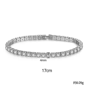 Prata 925 esterlina de 3mm 5MM 17 cm 19 CM CZ tênis bracelete pulseira para as mulheres a moda do casamento jóias por atacado presente de Natal S5650