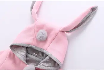 2020 Inverno outono criança camisolas crianças de manga Longa em 3D orelha de Coelho casaco de moda com capuz para menina roupas de vestuário