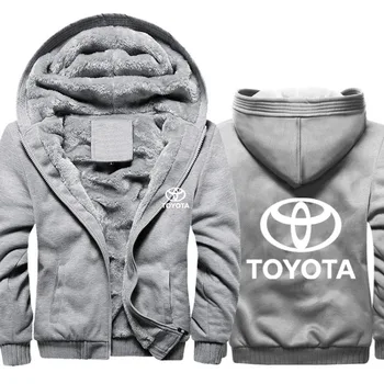 Hoodies Homens Toyota Carro de Impressão do Logotipo da Jaqueta de Mens Capuz Casual de Inverno Engrossar Quente de Lã de algodão Zíper Raglan Casaco Masculino Fatos de treino