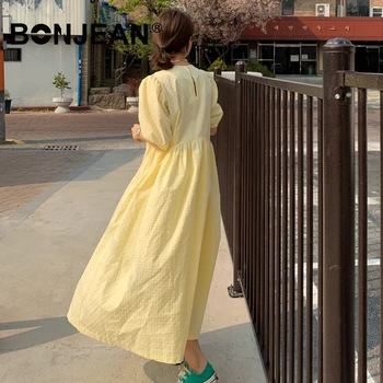 Maxi Vestidos Para Mulheres Com Estilo Coreano Longo Vestido Branco Amarelo De Verão Senhoras Vestido De Mulher Elegante Roupa Z351