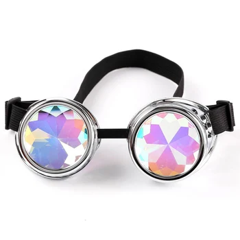 Rodada Steampunk Caleidoscópio Óculos Mulheres De Luxo De Moda Coloridos Steam Punk Óculos De Sol Dos Homens Ajustável Óculos De Oculos De Sol