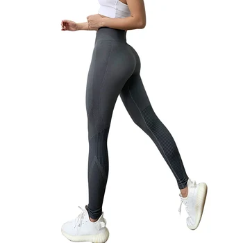 Sólida Esporte Yoga Calças De Cintura Alta Esporte Leggings Fitness Mulheres Yoga Leggings Formação Com Calças Esportivas