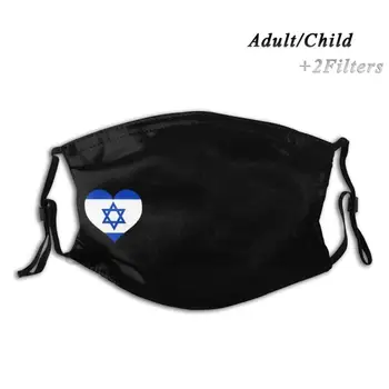 Israel Coração Sinalizador Máscara Facial De Impressão Máscara Reutilizável Pm2.5 Filtro De Máscara Facial Crianças De Proteção De Proteção De Quarentena Enfermeira Respiratória