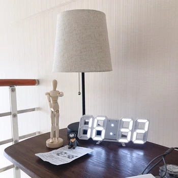 A moda 3D LED Grande Relógio de Parede Digital Data Hora Celsius Nightlight Tabela de Exibição da área de Trabalho Relógios de Alarme de Relógio Da Sala de estar