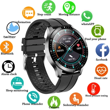 LIGE 2020 moda círculo Completo, tela de toque Inteligente de Mens Relógios IP68 Impermeável Esportes Fitness Relógio de Luxo Inteligente relógios para homens