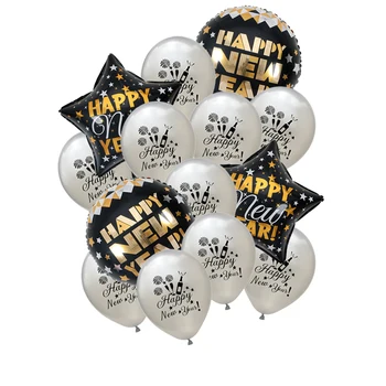 2021 Ano Novo Decorações Feliz Ano Novo a Folha de Balões Decoração de Natal para Casa Confete Balões de Festa de Aniversário de Suprimentos