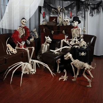 Quente Esqueleto De Dragão Animal Cachorro Em Plástico Animal Ossos Do Esqueleto De Halloween Horror Prop Animal Horror Casa De Festa Decoração
