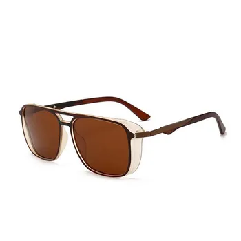 Os Óculos de sol polarizados MenFashion Tons UV400 Armação de Metal Quadrado de Óculos de Sol da Marca do Designer de Óculos de Oculos