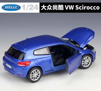 WELLY Diecast 1:24 Automóvel Volkswagen Scirocco Carro Modelo Clássico da VW, Carro de Brinquedo da Liga de Desporto Metal Carro de Corrida de Carro Para Criança de Presente Coleção