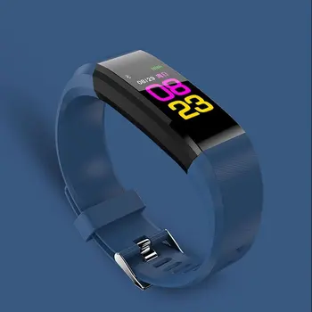 115PLUS esportes fitness pedômetro cor da tela do smart pulseira de pressão arterial pulseira inteligente pulseira de homens, senhoras relógio