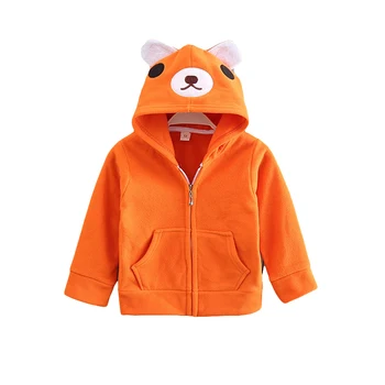 2019 o Outono e inverno de meninos e meninas de desenhos animados com Capuz Manter Puro algodão quente casaco de crianças zíper do casaco de bebê, roupas de 0-3Y