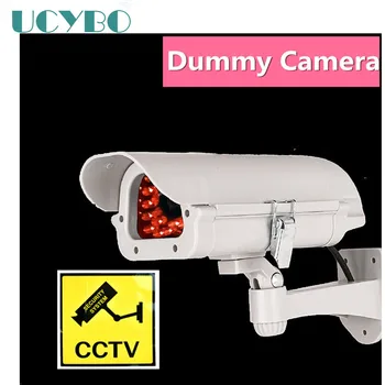 Manequim falso câmara de segurança do cctv do exterior LED Vermelho acende vigilância de vídeo wi-fi falsa fictício cam bateria de seguranca