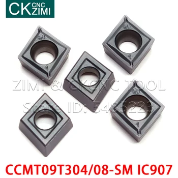 CCMT09T304 SM IC907 CCMT09T308 SM IC907 de Pequeno diâmetro chato orifício interno de torneamento ferramentas de carboneto de inserir CNC Ferramentas de aço inoxidável