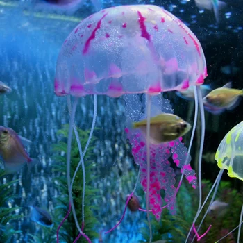 6PCS Artificial de Natação Luminosa água-viva de Aquário de Decoração do Aquário Subaquático Luminosa Decoração