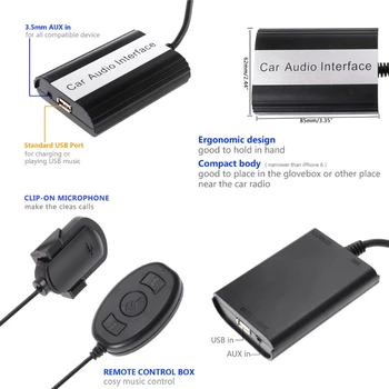 1Set mãos-livres Bluetooth do Carro Kits de MP3 AUX Adaptador de Interface Para Mazda 3 5 6 RX8 SPD