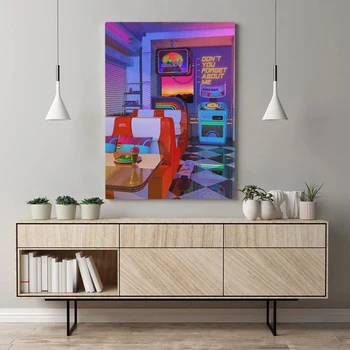 HD de Impressão, Pintura de Casa Retrowave Jantar E Decoração de Sonho Navio de Lona Cartaz Modular Imagens Moderna Sala de estar no Quadro de Arte de Parede