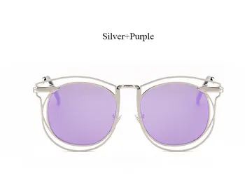 Nova Moda cor-de-Rosa Oco Óculos de sol de Espelho Mulheres Marca Designer Senhora Feminino de óculos de Sol UV400 forma de Seta Frame do Metal