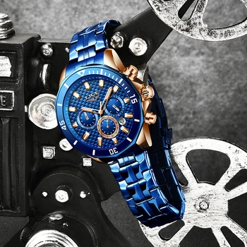 LIGE 2020 Novos Relógios de homens de melhor Marca de Luxo, Relógio da Moda Relógio Casual Para Homens Vestido de Negócio Impermeável relógio de Pulso Cronógrafo