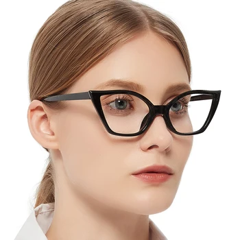 Óculos de leitura Para as Mulheres de grandes dimensões Prescrição de Ampliação Armações de Óculos Olho de Gato Decorativos Óculos Retro Moderno MAREAZZURO