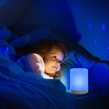 LED Touch Control Noite Quarto de Luz de Cabeceira, Candeeiro de Mesa Dimmable Mudança da Cor do RGB Recarregável Casa Inteligente de Iluminação