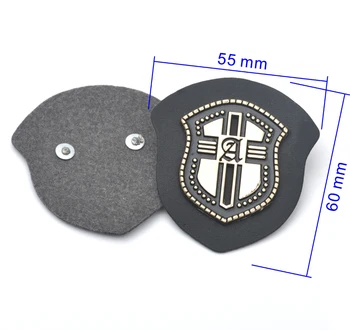 DIY preto PU couro emblemas costurar no rótulo patch liga de metal escudo medalhão de ouro luz sportswear frete grátis PLB-014
