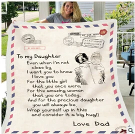 Letra Cobertor Mensagem Personalizada Para O Meu Filho / Filha / Pai / Mulher Envelope Multifuncional Colcha